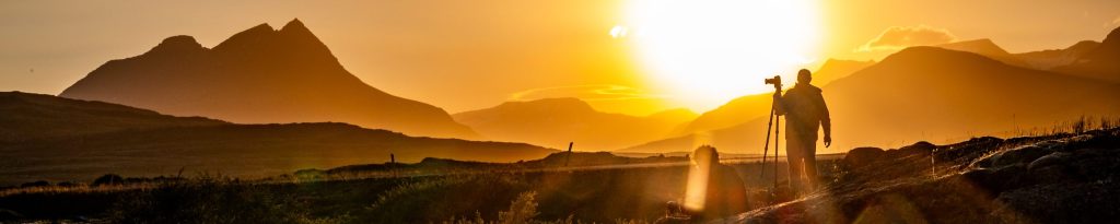 Tripods at sunset