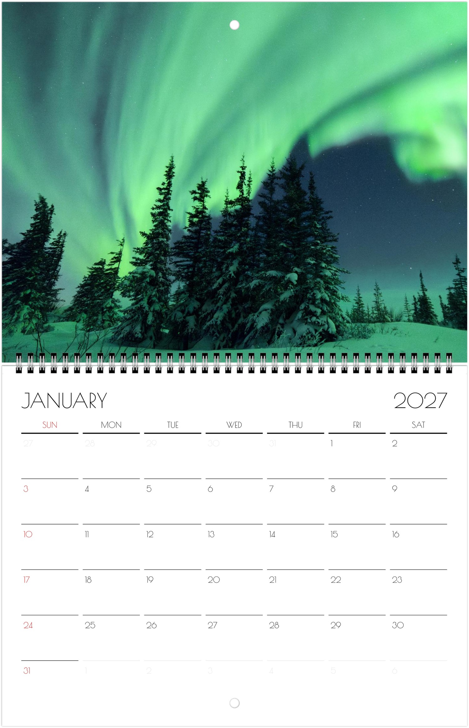 2027 Northern Lights Calendar by Edward Savage - Free Shipping - Image 2