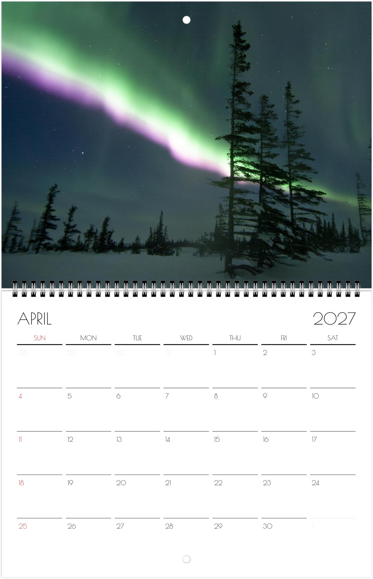 2027 Northern Lights Calendar by Edward Savage - Free Shipping - Image 5