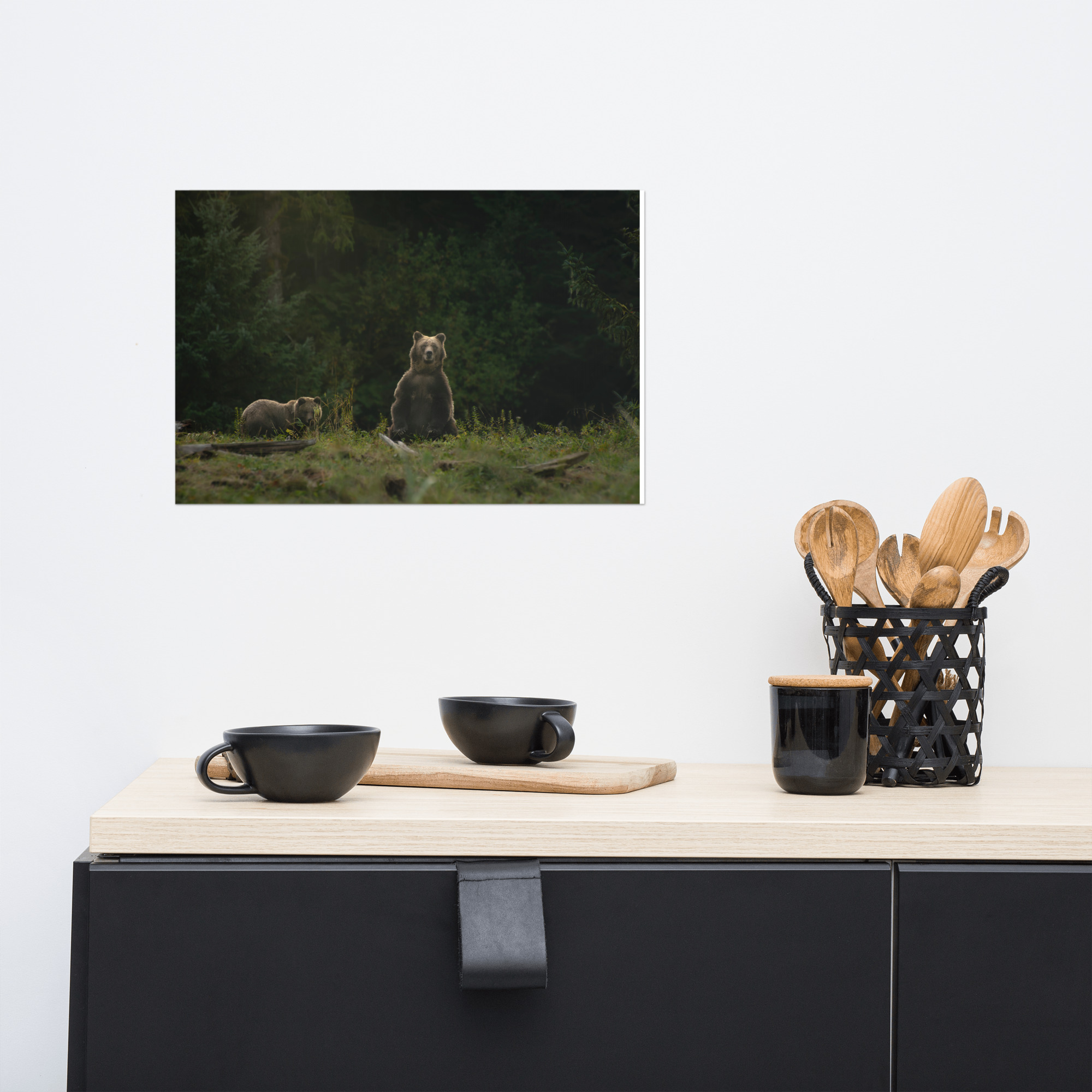Watching, Waiting - Mom and Cub Grizzly Taking a Look - Premium Photo Print (no frame) - Image 2